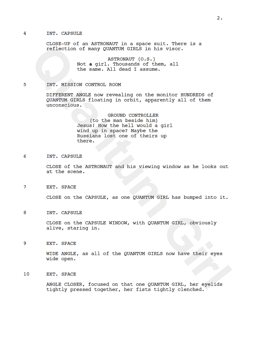 Quantum Girl Script Page 1